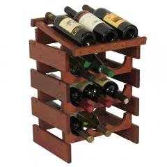 Dakota 12 Bottle Stacking Wine Bottle Holder Rack (Color: Mahogany)