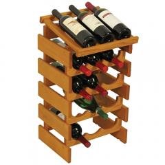 Dakota 15 Bottle Natural Wood Stacking Wine Bottle Rack (Color: Medium Oak)