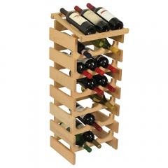 Dakota 21 Bottle Natural Wood Stacking Wine Bottle Storage Rack (Color: Natural Unfinished)