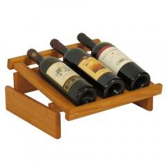 Dakota 9 Bottle Stacking Wine Bottle Holder (Color: Light Oak)