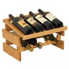 Dakota 8 Bottle Stacking Wine Bottle Holder (Color: Light Oak)