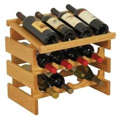 Dakota 12 Bottle Natural Wood Stacking Wine Bottle Holder (Color: Light Oak)