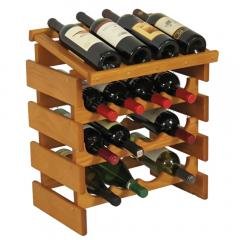 Dakota 16 Bottle Stacking Wine Bottle Holder (Color: Medium Oak)