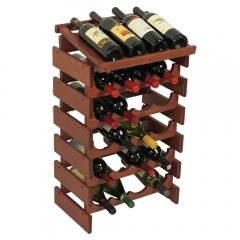 Dakota 24 Bottle Stacking Wine Bottle Holder (Color: Mahogany)
