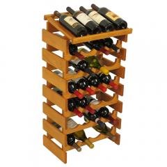 Dakota 28 Bottle Stacking Wine Bottle  Holder (Color: Medium Oak)