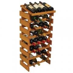 Dakota 32 Bottle Stacking Wine Bottle Holder (Color: Medium Oak)